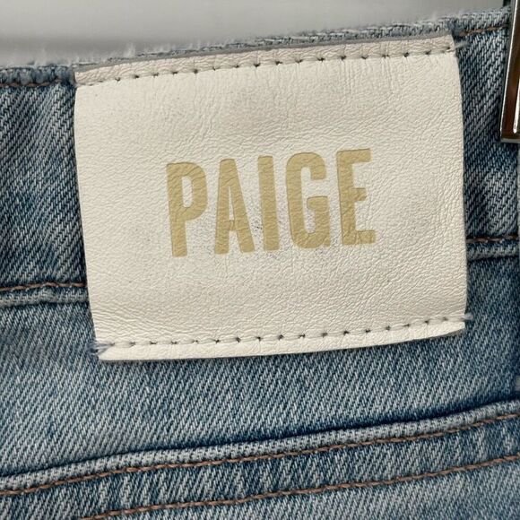 Paige Sarah Slim Distressed Straight Leg Jeans Light Wash Size 32 - Picture 10 of 10